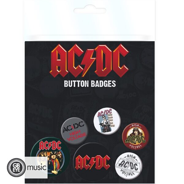 AC/DC Badge Knappar 6-Pack 2