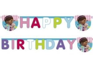 Banderoll Doc McStuffinss formklippt Happy Birthday 1