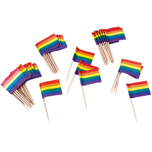 Cocktailflaggor Pride Regnbåge 50-pack 2