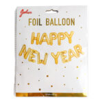 FOLIEBALLONG GULD TEXT HAPPY NEW YEAR 2