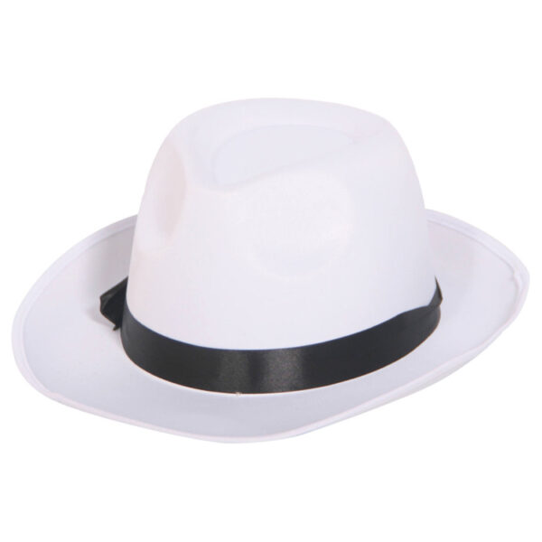 Gangsterhatt Vit 59cm 1