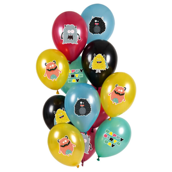 Glada Monster Ballongbukett 12-pack 1