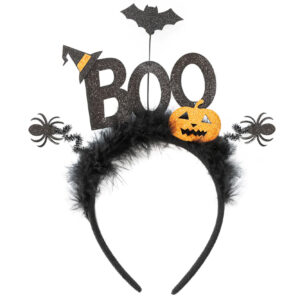 Halloweendiadem/Hårband "BOO" Svart 1
