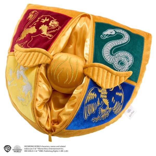 Harry Potter Cushion with Plush Figure Quidditch Crest & Golden Snitch 2