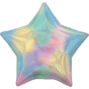 Holografisk heliumballong stjärna - pastellfärgad 1