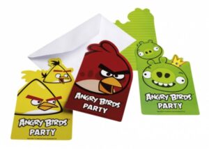 Inbjudningskort Angry Birds 3 motiv, 6-pack 1