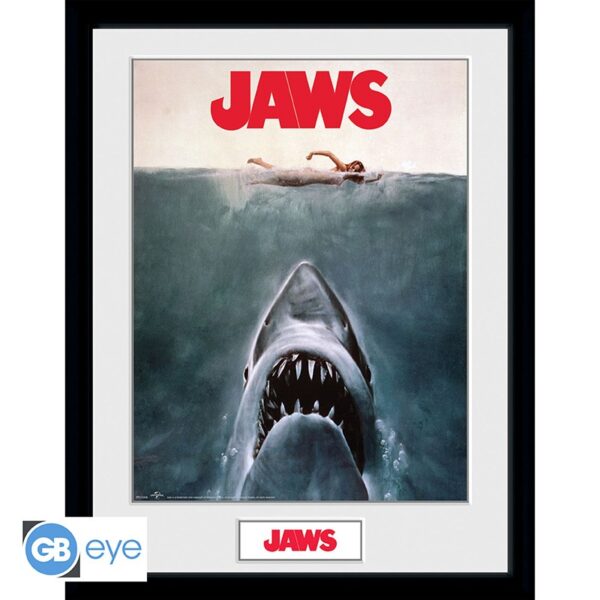 JAWS - Framed print Key Art 30x40 cm 1