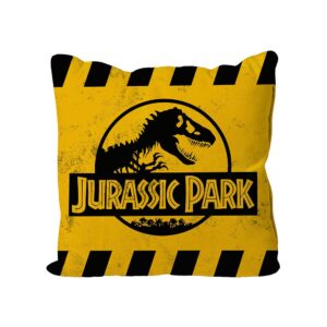 Jurassic Park Caution Yellow Logo 40 x 40 cm Kudde 1