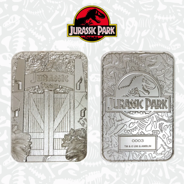 JURASSIC PARK - Entrance Gates - Silver Plated Collector Ticket 1