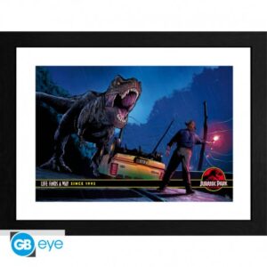 JURASSIC PARK - Inramad print "Alan Grant vs T-Rex" (30x40) 1