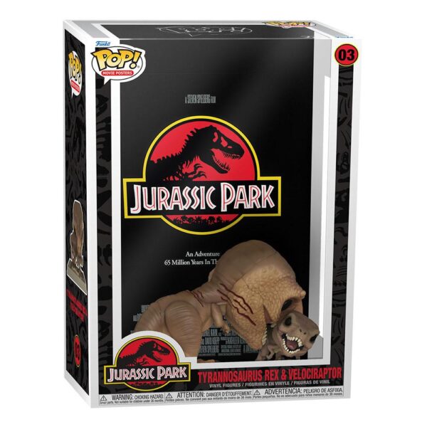 Jurassic Park POP! Movie Poster & Figure T-Rex & Velociraptor 9 cm 1