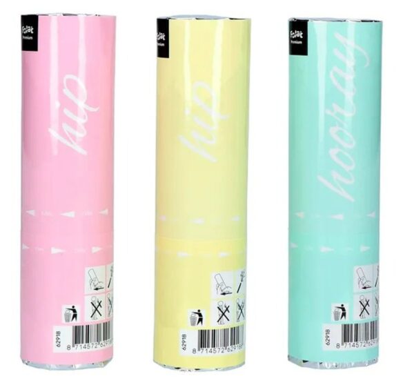 Konfettikanoner pastel 15 cm 3-pack 1