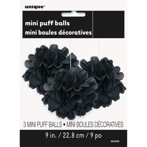 Mini pappers-puff svart 23 cm 3-pack 2