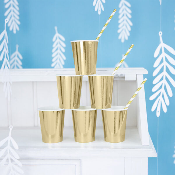 Pappersmugg Guld 220ml 6-pack 3