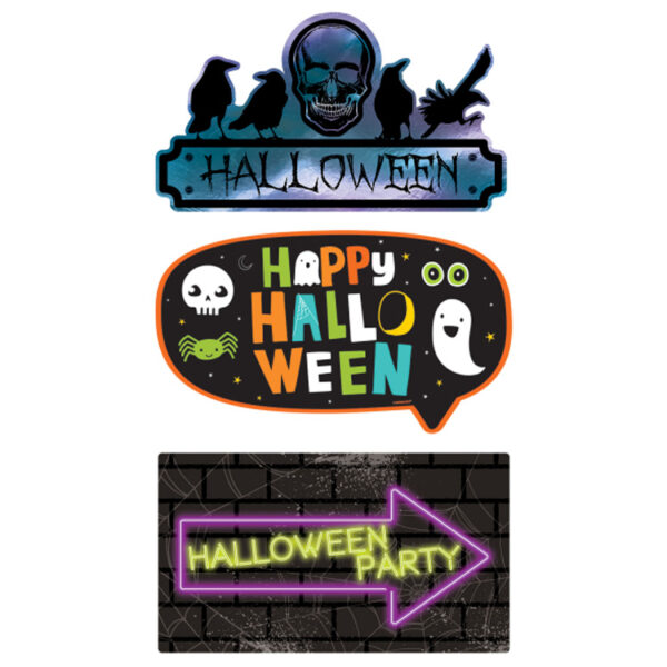 Partyskyltar Halloween 3-pack 1