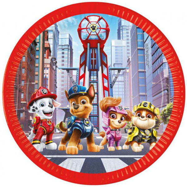 Paw Patrol The Movie Tallrikar 23 cm 8-pack 1