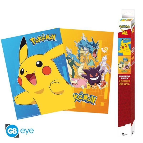 POKEMON - Set 2 Posters Chibi 52x38 - Colourful Characters 1