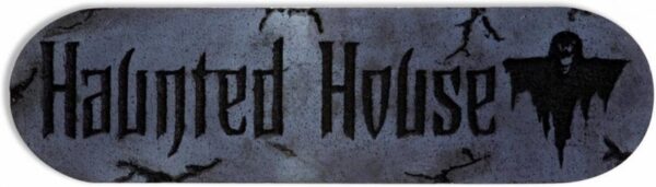 Skylt haunted house Halloween 12x35 cm 1