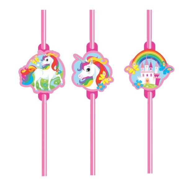 Sugrör Unicorn Rainbow papp 8-pack 1