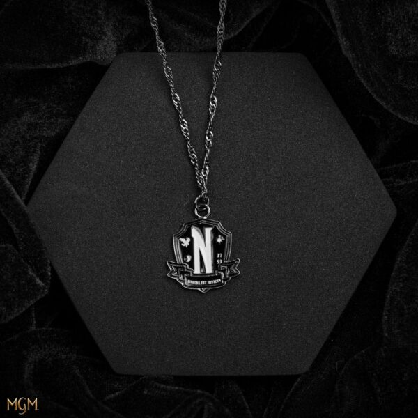 Wednesday Necklace with Pendant Nevermore Academy Black 4